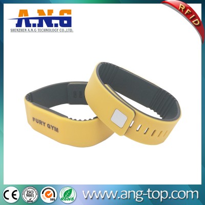 MIFARE 1K 13.6Mhz color doble RFID pulsera de silicona