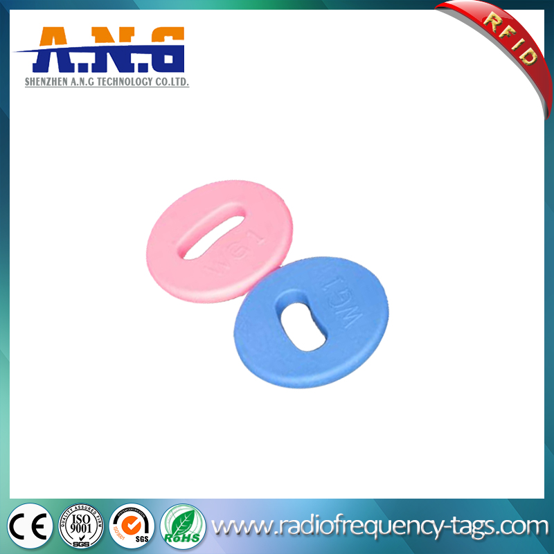 PPS Material HF RFID Laundry Round Tag For Clothing Management