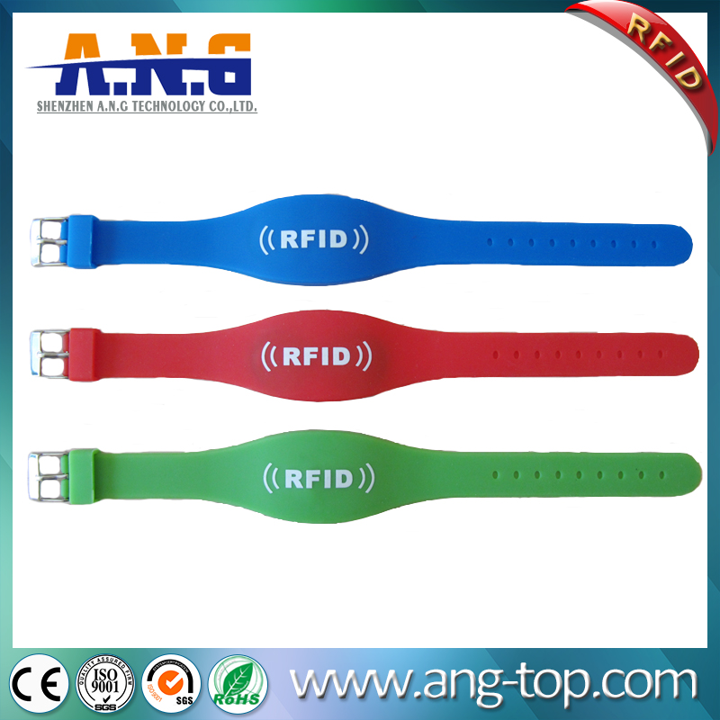 Dual Frequency Double Chip Rfid Silicone Wristband LF And HF UHF