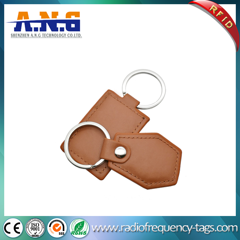 Custom 125kHz RFID Key Fob Leather RFID Key Chain