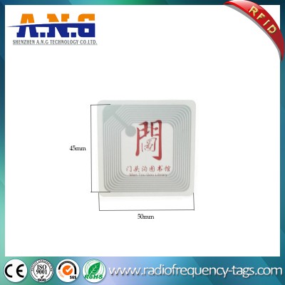 ISO14443A RFID HF Biblioteca etiqueta de la etiqueta con impresión de la insignia