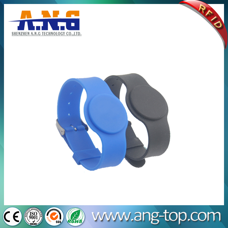 125Khz Watch Style Silicone RFID Enabled Wristbands For Swimming Pool