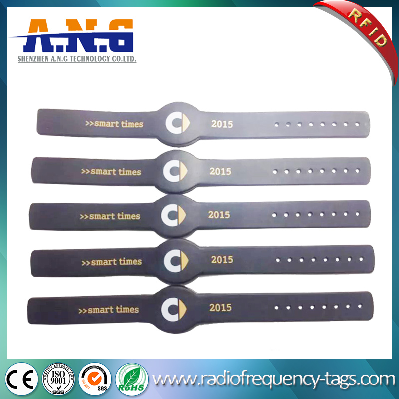 13.56MHz RFID Silicone Bracelet Wristband for Amusement Park