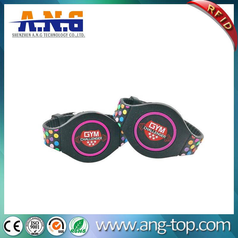 Colorful Silicone RFID bracelet for Fitness Center access control