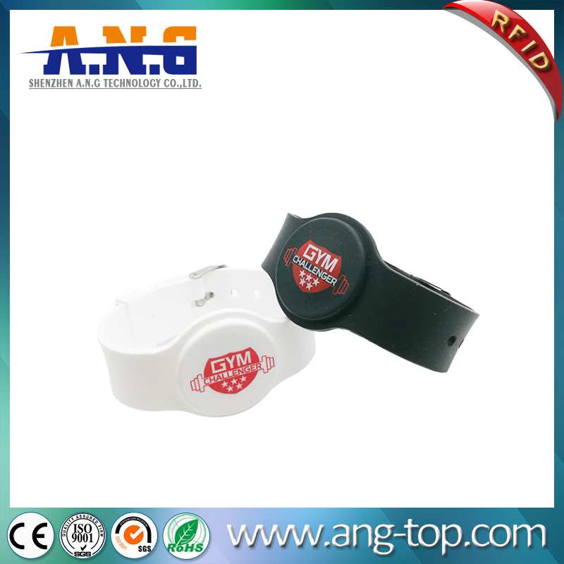 Waterproof 13.56MHz flexible Adjustable UHF RFID Silicone Bracelet