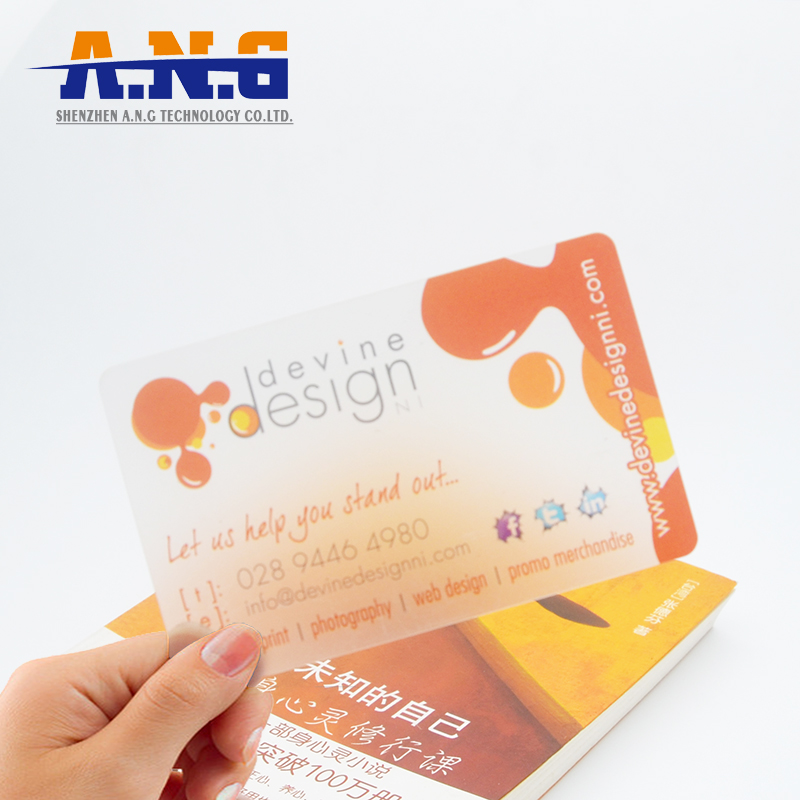 Clear Transparent Rfid Smart Business Cards 13.56mhz Ntag213